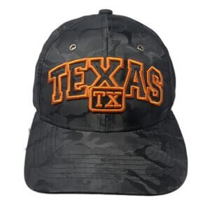 Ace Texas Baseball Cap Black Orange One Size Camo Strapback Embroidered Hat